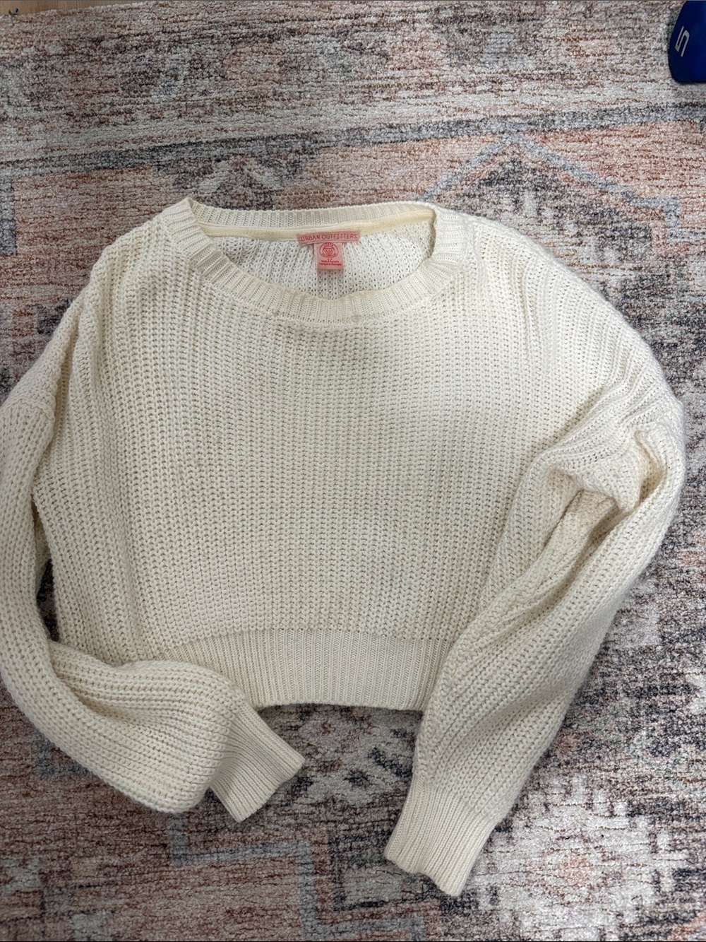 Cream Knit Crewneck Sweater from urban outfitters